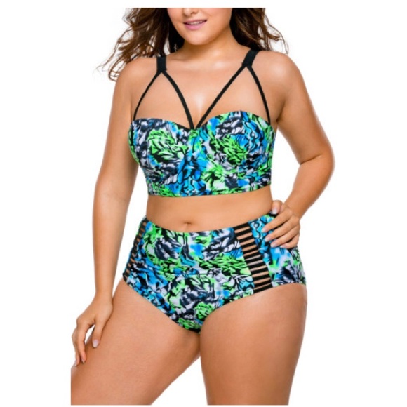 Women Push-Up Bra Bustier Plus Size Bikini Set - Picture 2 of 8